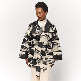 "As Is" WynneCollection Brushstroke Jacquard Kabuki Jacket