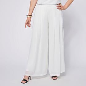 "As Is" WynneCollection Chiffon Pleated Trousers