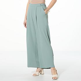 "As Is" WynneCollection Crepe Pant with Tab Detail