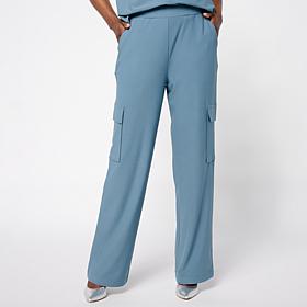 "As Is" WynneCollection Luxe Crepe Clean Cargo Straight Pant