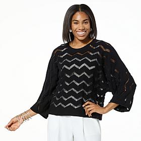 "As Is" WynneLayers Chevron Open-Stitch Sweater