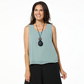 "As Is" WynneLayers Chiffon Double-Layer Tank Top 