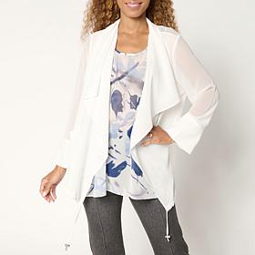 "As Is" WynneLayers Drape-Front Chiffon Jacket