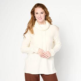 "As Is" WynneLayers Kiss of Cashmere Drawstring Cowl Neck Sweater