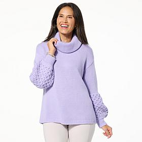 "As Is" WynneLayers Pullover Sweater with Removable Cowl Neck