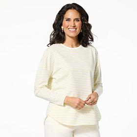 "As Is" WynneLayers Striped Curved Hem Top