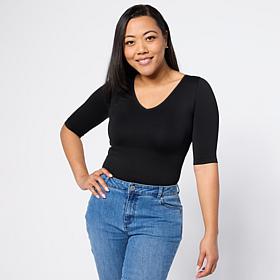 "As Is" Yummie Willow V-Neck 3/4 Sleeve Shaping Tee