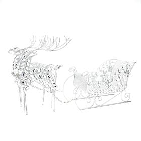 august & leo Jeweled Reindeer and Sleigh Set