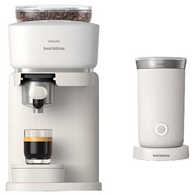 Automatic Espresso Machine and Milk Frother Bundle, White
