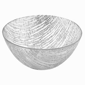 Badash Secret Treasure Handcrafted Silver Accent Glass Bowl 11"Dia.