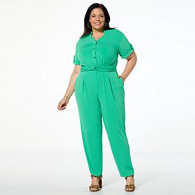 Badgley Mischka Moss Stretch Jersey Knit Jumpsuit