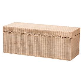 bali and pari Damita Rattan Storage Bench with Lid