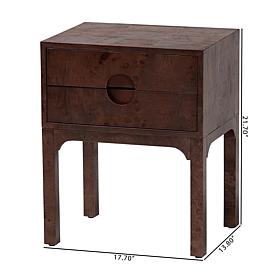 Bali and Pari Kayla Natural Burl Wood Nightstand