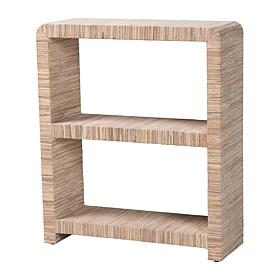 bali and pari Lucy Bohemian Grasscloth Bookshelf - 35" x 30"
