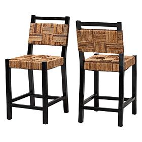 bali and pari Raniya Seagrass Counter Stool Set of 2