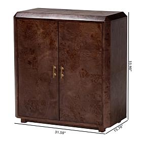 Bali and Pari Valora Burl Wood Storage Console Cabinet