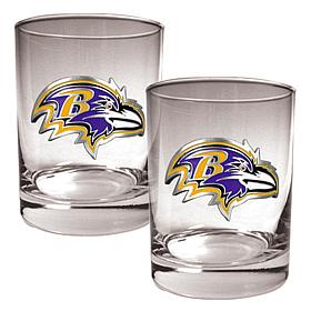 Baltimore Ravens 2pc Rocks Glass Set