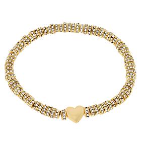BAUBLEBAR Amara Goldtone Clear Stone Heart  Stretch Bracelet