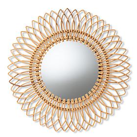 Baxton Studio Bora Modern Bohemian Rattan Accent Wall Mirror