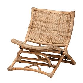 Baxton Studio Herrara Modern Bohemian Rattan Foldable Lounge Chair