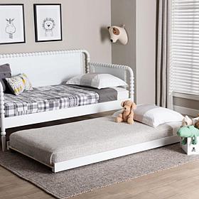 Baxton Studio Lucera Twin-Sized Wood Trundle Bed Frame - White