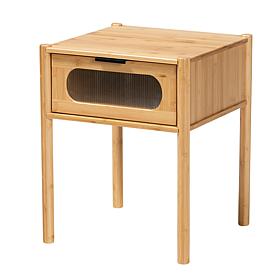 Baxton Studio Naresh Mid-Century Modern Bamboo Wood 1 Drawer End Table