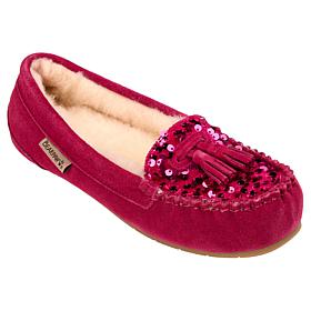 BEARPAW® Belinda Suede Moccasin with Rain Repellent