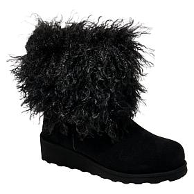 BEARPAW® Janell Curly Faux Fur and Suede Boot