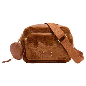 BEARPAW® Plushy Faux Fur Crossbody Camera Bag