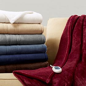 Beautyrest Microlight/Berber Heated Throw - Beige
