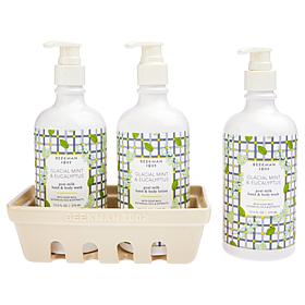 Beekman 1802 Goat Milk Glacial Mint & Eucalyptus Caddy Set