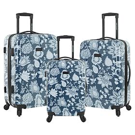 Bella Caronia 3 Pc Rolling Hardside Luggage Set w/ 4-Wheel Spinners