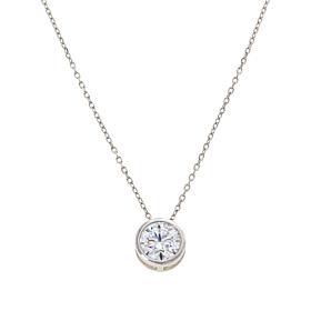 BellaMoi Sterling Silver 2ct Created Moissanite Solitaire Necklace