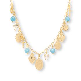 Bellezza 18" Inspirational Gem Polished Charm Necklace