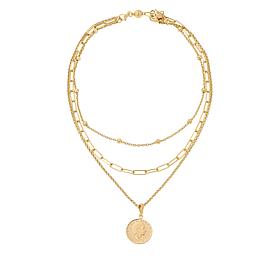 Bellezza 200-Lira Coin Bronze Multi-Link Necklace 3-piece Set