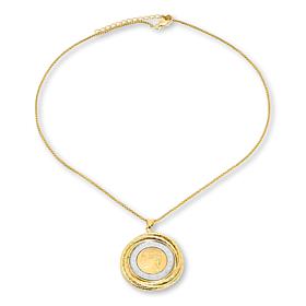 Bellezza 500 Lira Coin Bronze Pendant with 18" Spiga Chain