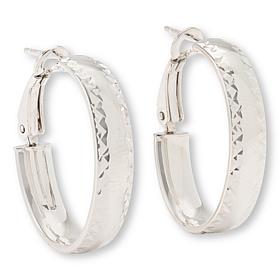 Bellezza Bonze Goldtone Diamond-Cut Oval Hoop Earrings