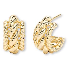 Bellezza Bronze 3-Row Huggie Hoop Earrings