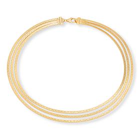 Bellezza Bronze 3-Strand Omega Chain Graduated Necklace