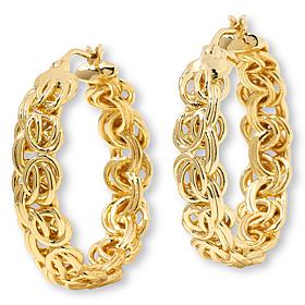 Bellezza Bronze Byzantine Link Hoop Earrings