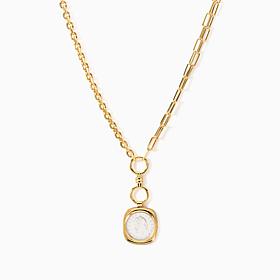 Bellezza Bronze Double Chain Necklace with Lira Coin Pendant