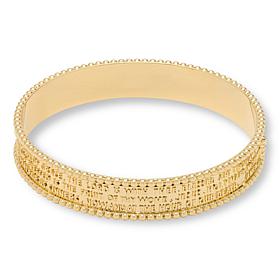 Bellezza Bronze Hail Mary Prayer Wide Bangle Bracelet