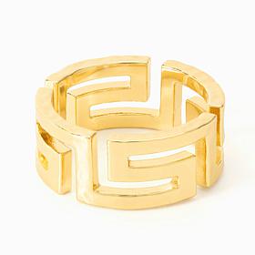 Bellezza Bronze Hammered Greek Motif Ring