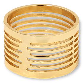 Bellezza Bronze Hammered Openwork Wide Band Ring