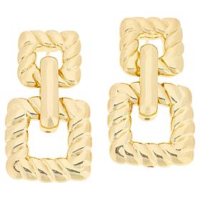 Bellezza Bronze Linked Square Dangle Earrings