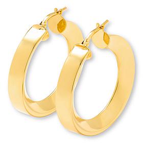 Bellezza Bronze Polished 1-1/4" Triangular Tube Hoop Earrings