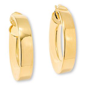 Bellezza Bronze Polished 1" Triangular Tube Hoop Earrings