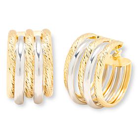 Bellezza Bronze Polished and Diamond-Cut Multi Tube Hoop Earrings