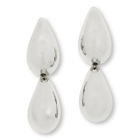 Bellezza Bronze Polished Double Teardrop Dangle Earrings