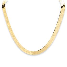 Bellezza Bronze Polished Herringbone Chain 18" Necklace